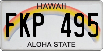 HI license plate FKP495
