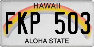 HI license plate FKP503