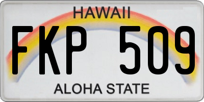 HI license plate FKP509