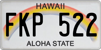 HI license plate FKP522