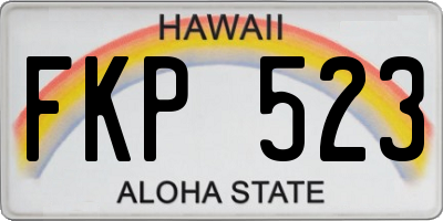 HI license plate FKP523