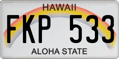 HI license plate FKP533
