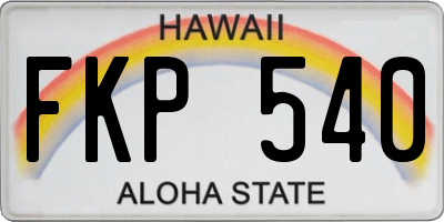 HI license plate FKP540