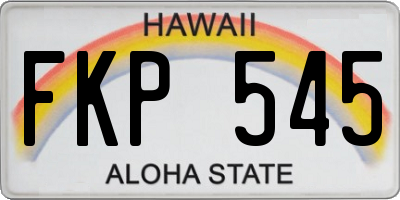 HI license plate FKP545