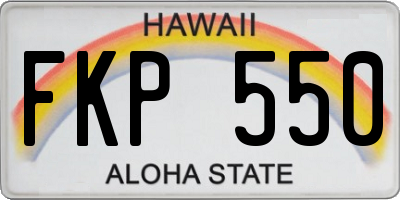 HI license plate FKP550