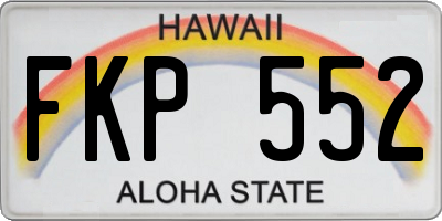 HI license plate FKP552