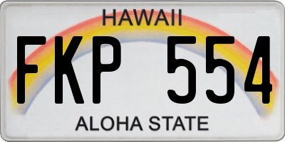 HI license plate FKP554