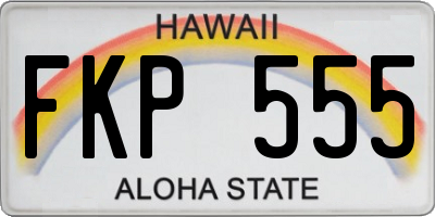 HI license plate FKP555