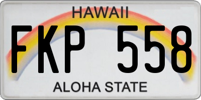 HI license plate FKP558