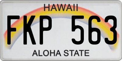 HI license plate FKP563