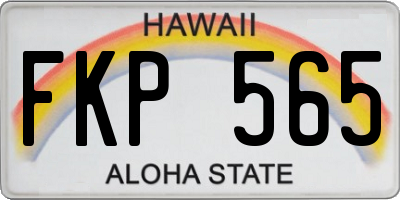HI license plate FKP565