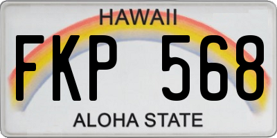 HI license plate FKP568