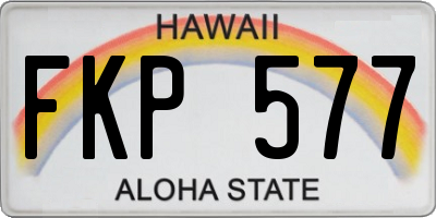 HI license plate FKP577