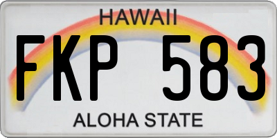 HI license plate FKP583