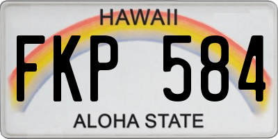 HI license plate FKP584
