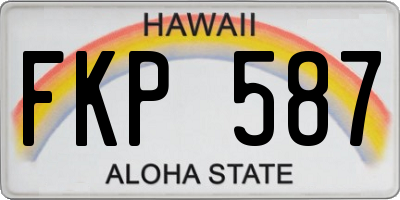 HI license plate FKP587