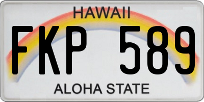 HI license plate FKP589