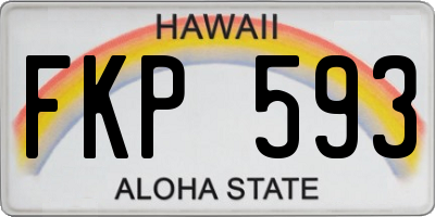 HI license plate FKP593