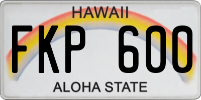 HI license plate FKP600