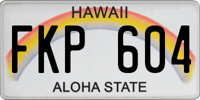 HI license plate FKP604