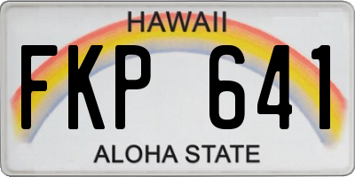 HI license plate FKP641