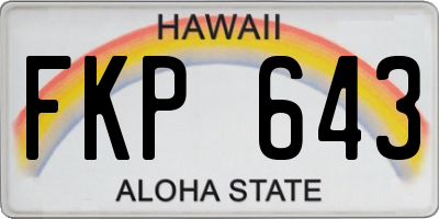 HI license plate FKP643