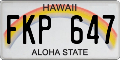 HI license plate FKP647