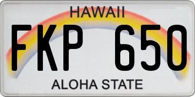 HI license plate FKP650