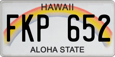 HI license plate FKP652