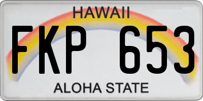 HI license plate FKP653