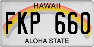 HI license plate FKP660