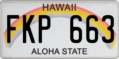 HI license plate FKP663