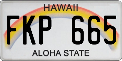 HI license plate FKP665