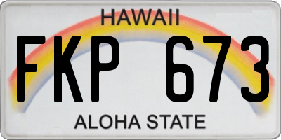 HI license plate FKP673