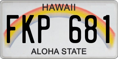 HI license plate FKP681