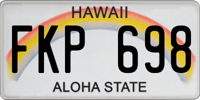 HI license plate FKP698