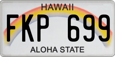 HI license plate FKP699