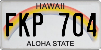 HI license plate FKP704
