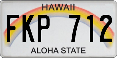 HI license plate FKP712