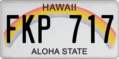 HI license plate FKP717