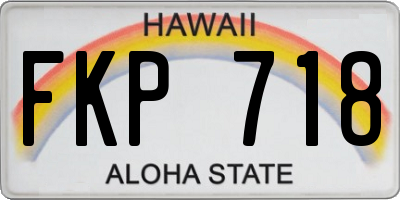 HI license plate FKP718