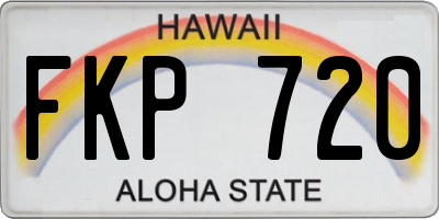 HI license plate FKP720