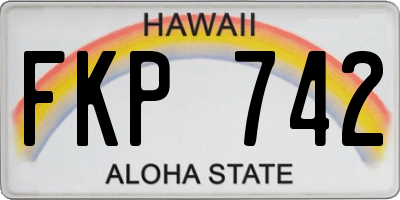 HI license plate FKP742