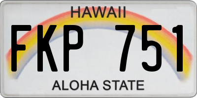HI license plate FKP751