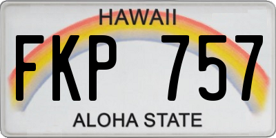 HI license plate FKP757