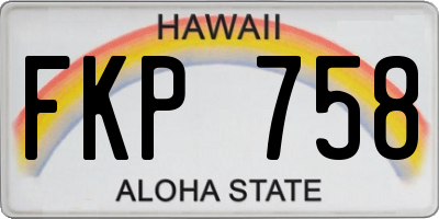 HI license plate FKP758