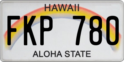 HI license plate FKP780