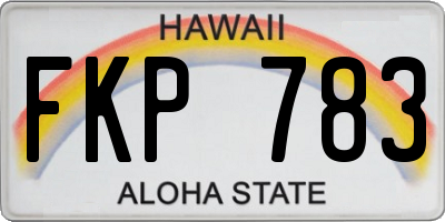 HI license plate FKP783