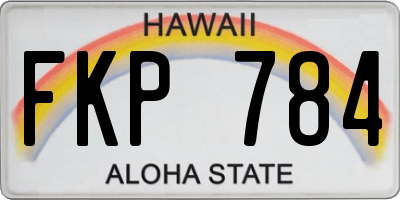 HI license plate FKP784