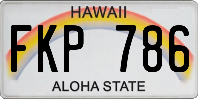 HI license plate FKP786